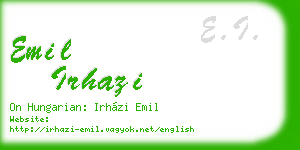 emil irhazi business card